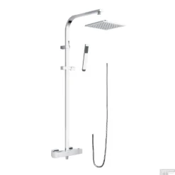 Opbouw Regendoucheset Lacus Linosa 101x45 Cm Verchroomd Messing Met Vierkante Hoofddouche