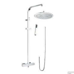 Opbouw Regendoucheset Lacus Linosa 101x45 Cm Verchroomd Messing Met Ovale Hoofddouche