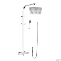 Opbouw Regendoucheset Lacus Linosa 101x45 Cm Verchroomd Messing Met Rechthoekige Hoofddouche