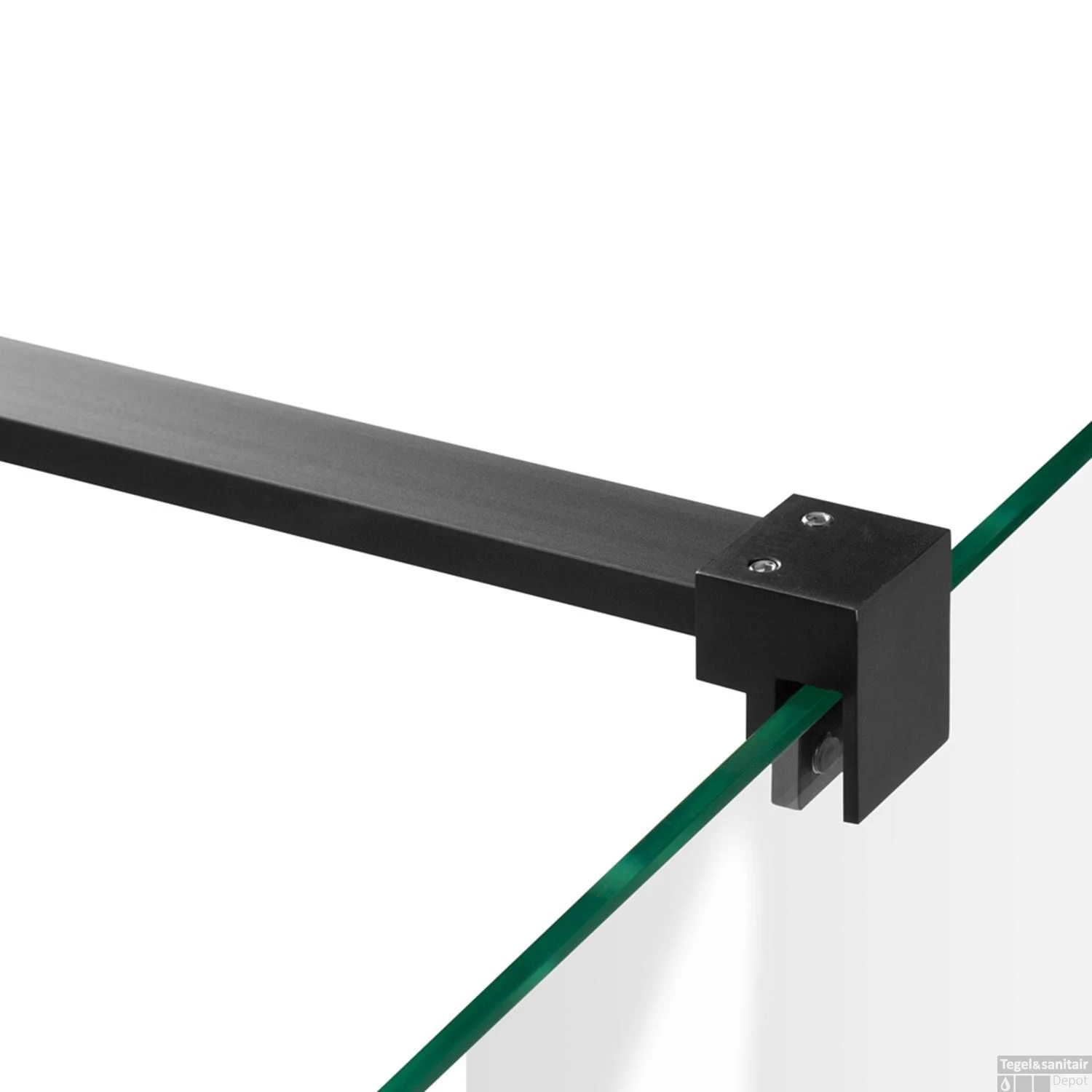 Nisdeur Compleet Just Creating Profielloos 2-Delig (Draaideur Bevestigd Op Inloopwand) 200x200 Cm 130/70 Mat Zwart 4 Nisdeur Compleet Just Creating Profielloos 2-Delig (Draaideur Bevestigd Op Inloopwand) 200x200 Cm 130/70 Mat Zwart - Afbeelding 4