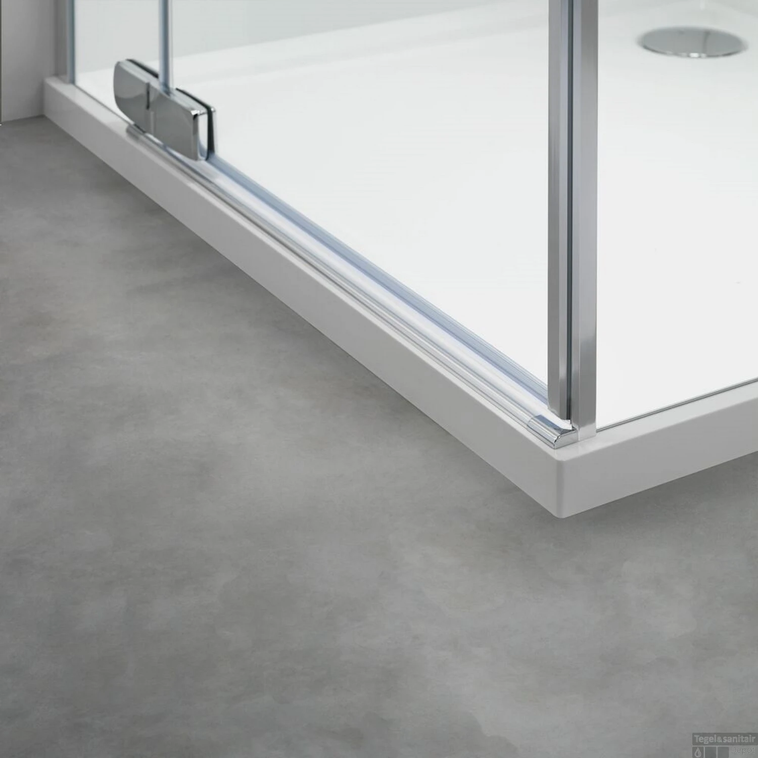 Nisdeur Sealskin Links 120x195 Cm Swingdeur Zilver Hoogglans Helder Glas - Afbeelding 4