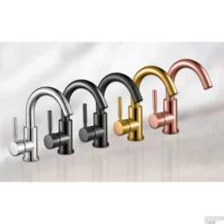 BWS Wastafelkraan | Colorato Ensy | Gebogen Uitloop | Gunmetal -Baden Luxe Verkoop cr7820 002 6