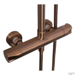 Opbouw Regendouche Set Boss & Wessing Colorato Thermostatisch Hoofddouche 20 Cm Rond Geborsteld Koper -Baden Luxe Verkoop cre0953 sfeer