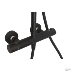 Wiesbaden Regendouche | Caral-Eco Twenty | 20cm Stortdouche Met Handdouche | Mat Zwart | Opbouw -Baden Luxe Verkoop cre0966 sfeer