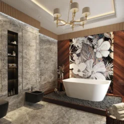 Ligbad Arcqua Crosstone Evi XL Back To Wall Solid Surface 180x120x57 Mat Wit -Baden Luxe Verkoop ctwl9400 evi xl sfeer 2