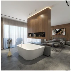 Ligbad Arcqua Crosstone Evi XL Back To Wall Solid Surface 180x120x57 Mat Wit -Baden Luxe Verkoop ctwl9400 evi xl sfeer 3