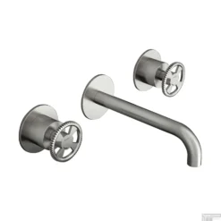 Wastafelmengkraan Hotbath Cobber @Work Inbouw 18 Cm 3 Gats Geborsteld Nikkel (excl. Inbouwdeel)