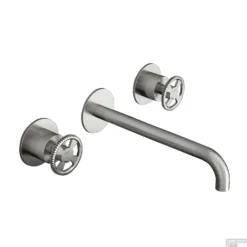 Wastafelmengkraan Hotbath Cobber @Work Inbouw 25 Cm 3 Gats Geborsteld Nikkel (excl. Inbouwdeel)