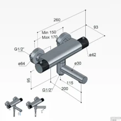 Thermostatische Badmengkraan Hotbath Cobber X Met Wegdraaibare Uitloop Geborsteld Messing PVD -Baden Luxe Verkoop cx020bbp thermostatische badmengkraan hotbath cobber x met wegdraaibare uitloop geborsteld messing pvd tech