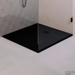 Douchebak Sanitop Just Creating Relievo Crag 100x120 Cm Mat Zwart -Baden Luxe Verkoop db rc100x120z