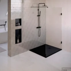 Douchebak Sanitop Just Creating Relievo Crag 100x120 Cm Mat Zwart -Baden Luxe Verkoop db rc100x120z 3