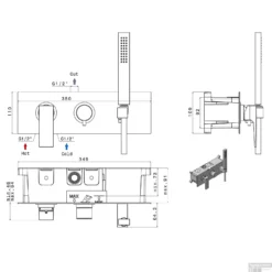 Inbouw Douchemengkraan Sapho Dimy 2-Weg Mat Zwart (incl. Handdouche) 9 Inbouw Douchemengkraan Sapho Dimy 2-Weg Mat Zwart (incl. Handdouche) -Baden Luxe Verkoop dm142bl inbouw douchemengkraan sapho dimy 2 weg mat zwart incl. handdouche tech