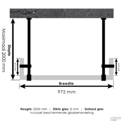 Doorloopdouche Compleet Just Creating Profielloos 100x200 Cm 100/50/50 Gunmetal -Baden Luxe Verkoop doorloopdouche compleet just creating profielloos 100x200 cm 100 50 50 gunmetal tec
