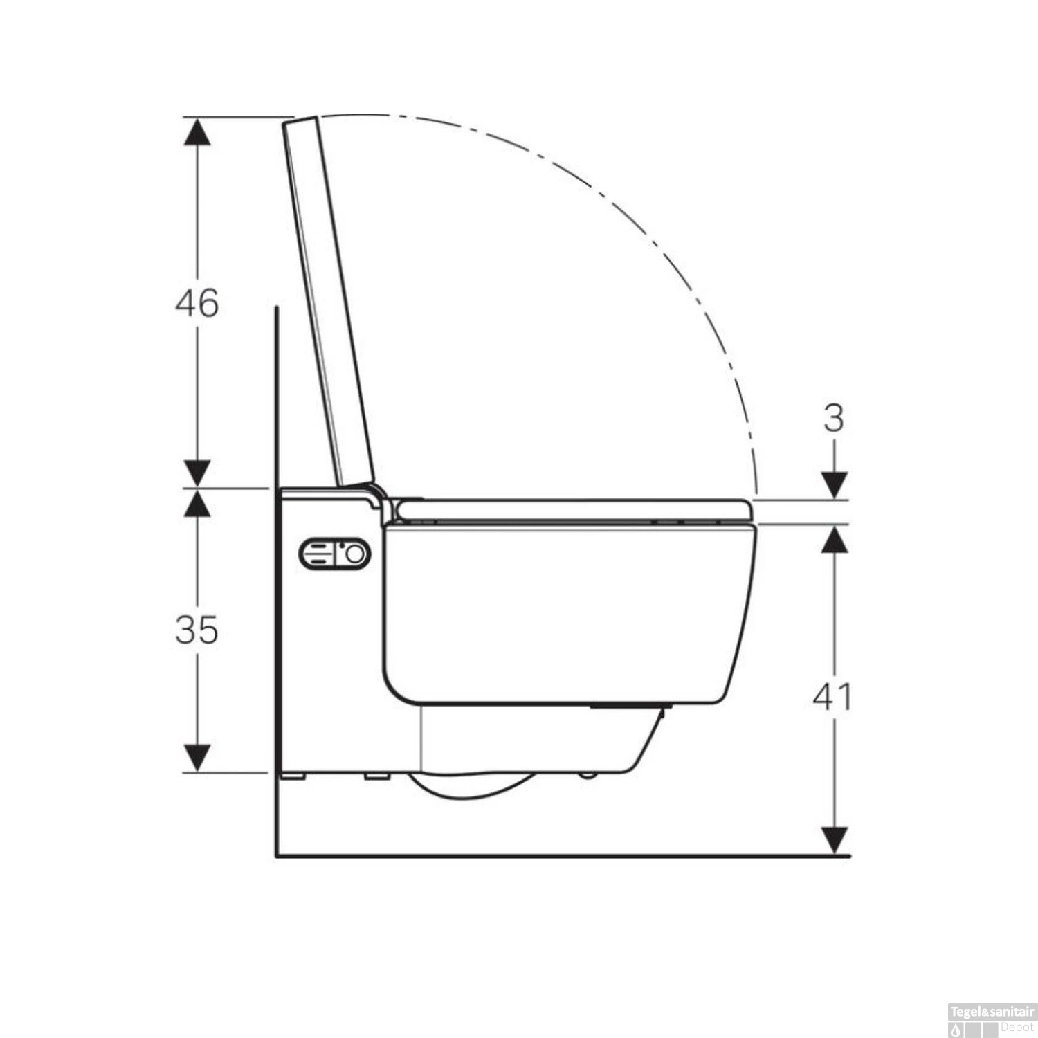 Douche WC Geberit AquaClean Mera Classic Met Geurafzuiging Warme Luchtdroging En Ladydouche Met Softclose En Deksel Wit 5 Douche WC Geberit AquaClean Mera Classic Met Geurafzuiging Warme Luchtdroging En Ladydouche Met Softclose En Deksel Wit - Afbeelding 5