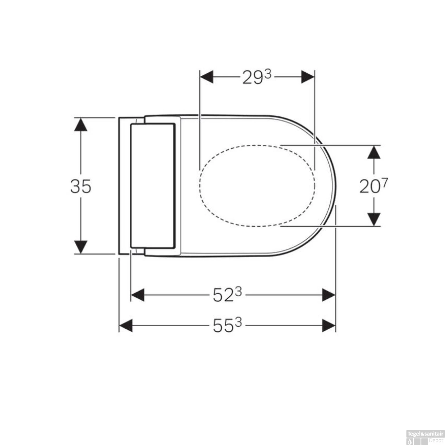 Douche WC Geberit AquaClean Tuma Classic Compleet Rimfree Glas Alpien Wit 3 Douche WC Geberit AquaClean Tuma Classic Compleet Rimfree Glas Alpien Wit - Afbeelding 3