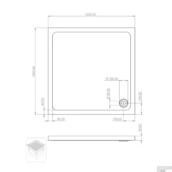 Douchebak Boss & Wessing Veroni Vierkant 100x100cm Acryl Wit -Baden Luxe Verkoop douchebak boss wessing veroni vierkant 100x100cm acryl wit tech