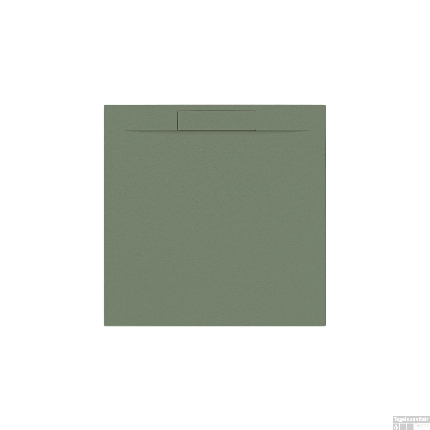 Douchebak + Sifon Vierkant Allibert Luna Carre Mat Eucalyptus Groen