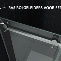 Douchecabine Wiesbaden Met Schuifdeur 140x90cm 8mm NANO Coating -Baden Luxe Verkoop douchecabine fleur rechthoek 120x90cm antikalk coating rvs geleiders 4