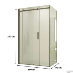 BWS Douchecabine | Supreme | Schuifdeur | Rechthoek 100x90cm | Nano Coating | RVS Profiel -Baden Luxe Verkoop douchecabine boss wessing supreme 100x90 cm nano coating rvs profiel tech