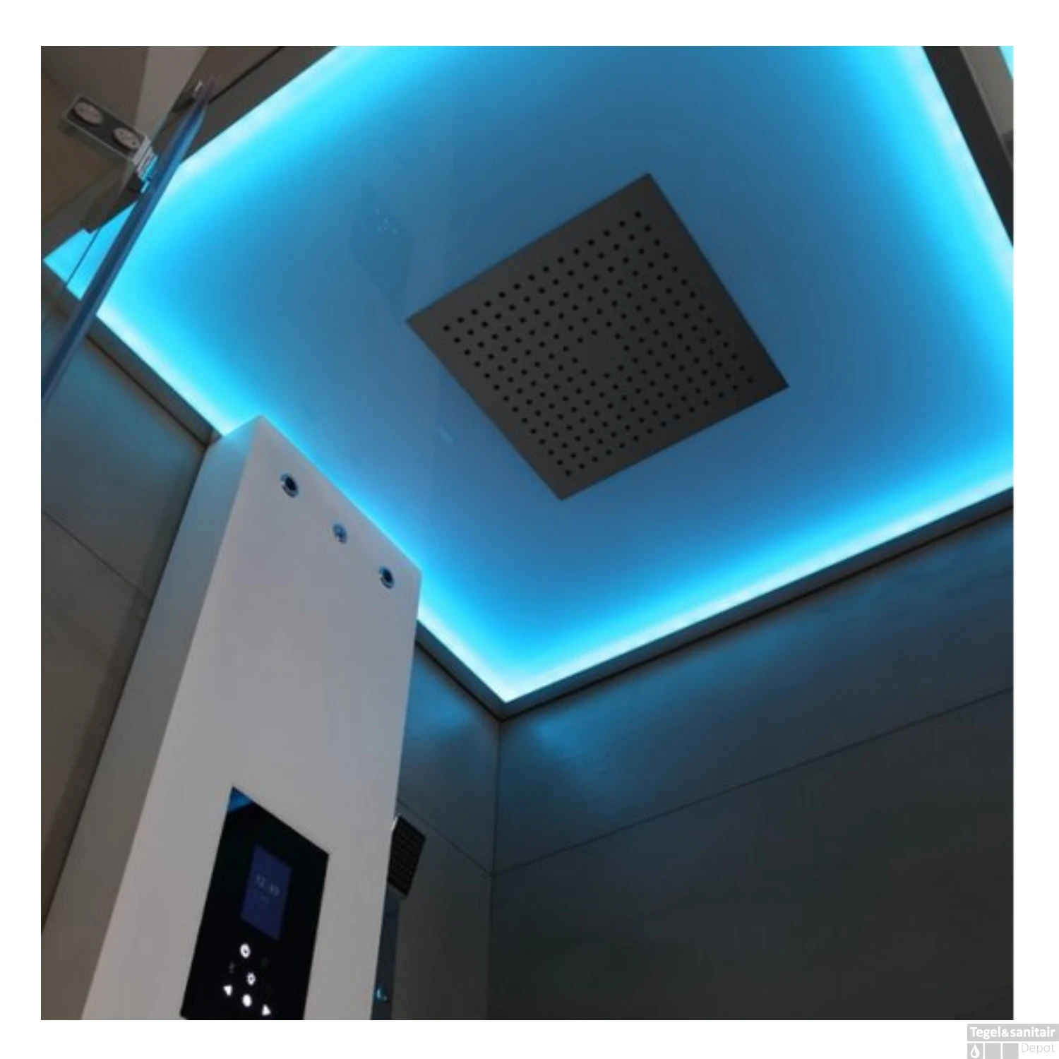 Douchecabine Eago Stoomdouche LD106F15 100x100 Links Glanzend Wit 3 Douchecabine Eago Stoomdouche LD106F15 100x100 Links Glanzend Wit - Afbeelding 3