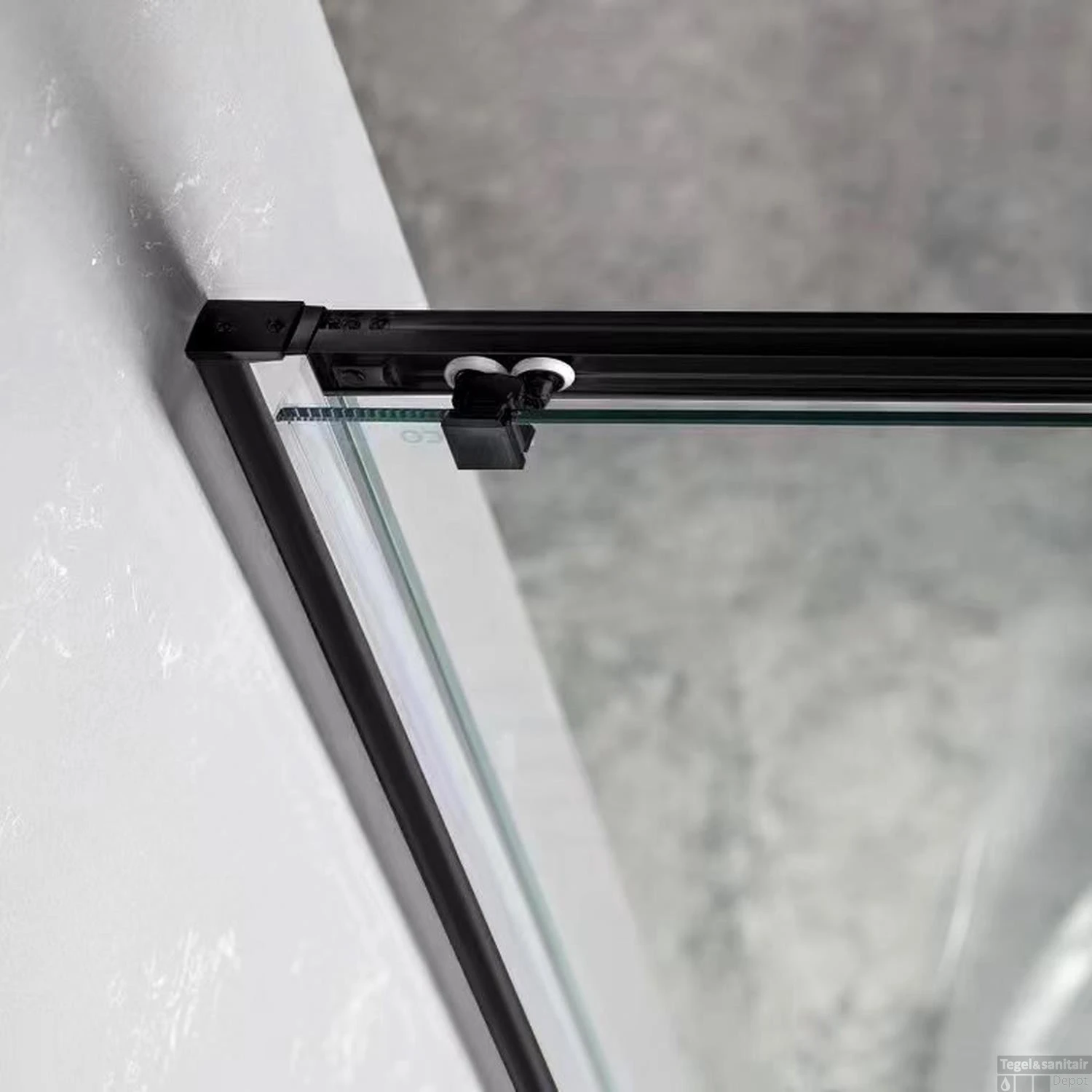 Douchecabine Gelco Sigma Simply Black Kwartrond 100x100x190 Cm Mat Zwart - Afbeelding 2