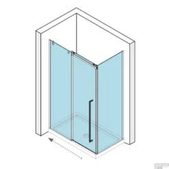 Douchecabine Lacus La Maddalena 150 Cm Schuifdeur Met Zijwand RVS Profiel -Baden Luxe Verkoop douchecabine lacus la maddalena tech 1 1 1