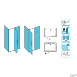 Douchecabine Lacus Lampedusa 100 Met Klapdeur 8mm Helder Glas -Baden Luxe Verkoop douchecabine lacus lampedusa met klapdeur helder glas tech 1