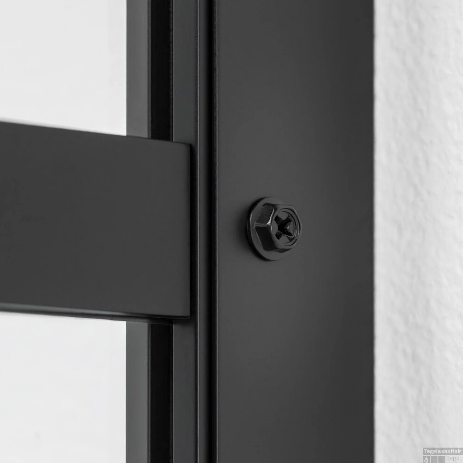 Douchecabine Sealskin Soho 140x90 Cm Met Schuifdeur Rechts Hoekcabine 8 Mm Helderglas Mat Zwart - Afbeelding 3