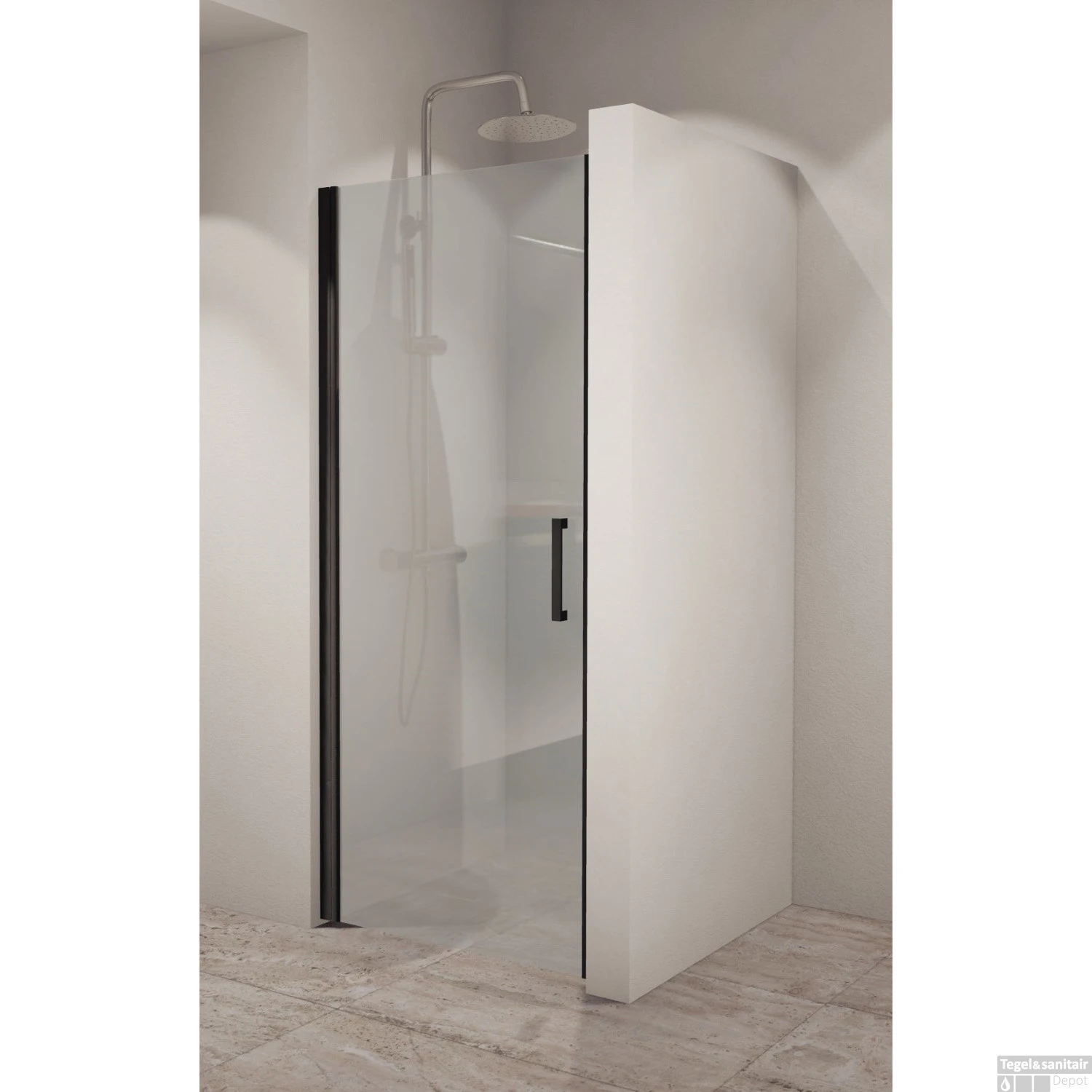 Douchedeur Boss & Wessing Ironside Draaideur 60x200 Cm Zwart 1 Douchedeur Boss & Wessing Ironside Draaideur 60x200 Cm Zwart