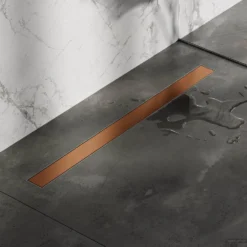 Douchegoot Brauer Koper Inclusief Vloerflens 90x7 Cm Zero Tegelinlegrooster Omkeerbaar -Baden Luxe Verkoop douchegoot brauer koper inclusief vloerflens 90x7 cm zero tegelinlegrooster omkeerbaar sfeer