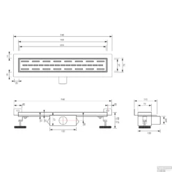 Douchegoot Brauer WallDrain Zwart Geborsteld Muur Montage 90x7 Cm Inclusief Standaard Rooster -Baden Luxe Verkoop douchegoot brauer rvs geborsteld muur montage 90x7 cm inclusief standaard rooster tec 1