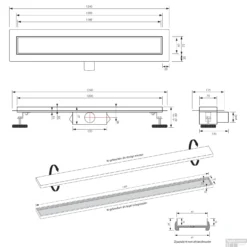 Douchegoot Brauer Zero RVS Inclusief Vloerflens 120x7 Cm Tegelinlegrooster Omkeerbaar -Baden Luxe Verkoop douchegoot brauer rvs inclusief vloerflens 120x7 cm zero tegelinlegrooster omkeerbaar tec
