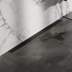 Douchegoot Brauer WallDrain Zwart Geborsteld Muur Montage 90x7 Cm Inclusief Standaard Rooster -Baden Luxe Verkoop douchegoot brauer zwart geborsteld muur montage 90x7 cm inclusief standaard rooster sfeer1