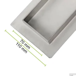 Zwarte Chromen RVS Douchegoot Flens Met Uitneembaar Sifon 40x7cm 6,7cm Diep BLACK CHROME ROOSTER -Baden Luxe Verkoop douchegoot flens 30 cm black chrome 7 1