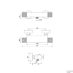 Douchekraan Brauer Brushed Carving Opbouw Thermostatisch Geborsteld RVS -Baden Luxe Verkoop douchekraan brauer brushed carving opbouw thermostatisch geborsteld rvs tec