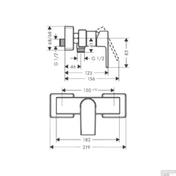 Douchekraan Opbouw HansGrohe Vernis Shape Eengreeps Mat Zwart -Baden Luxe Verkoop douchekraan opbouw hansgrohe vernis shape eengreeps tech 1