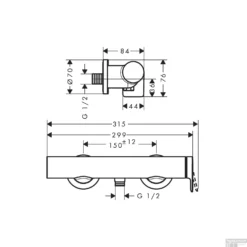 Douchekraan Opbouw HansGrohe Vivenis Eengreeps Mat Zwart -Baden Luxe Verkoop douchekraan opbouw hansgrohe vivenis eengreeps tech 1