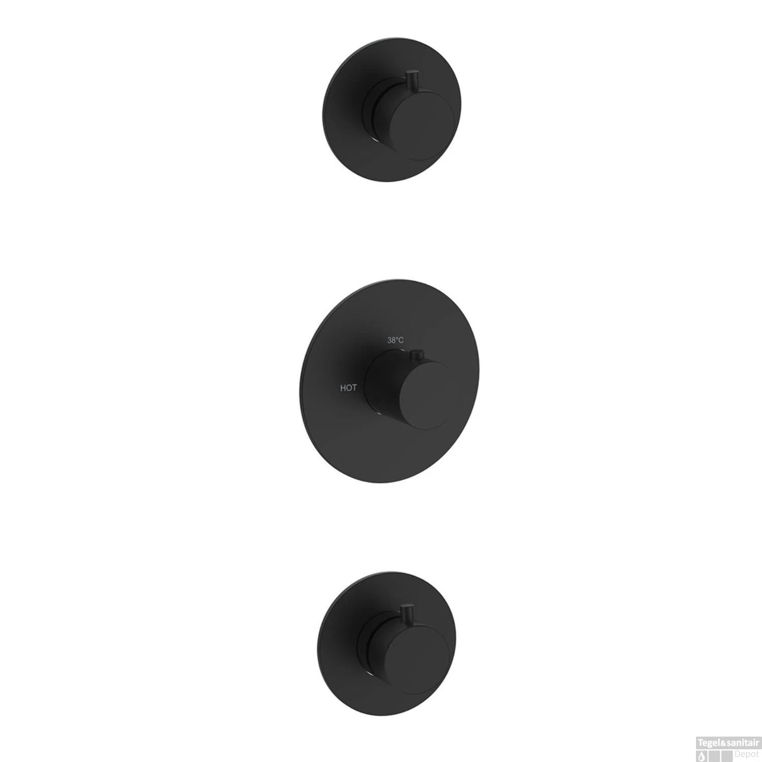 Badkraanset Wiesbaden Dreams Met Inbouwdeel En Baduitloop Zwart - Afbeelding 3