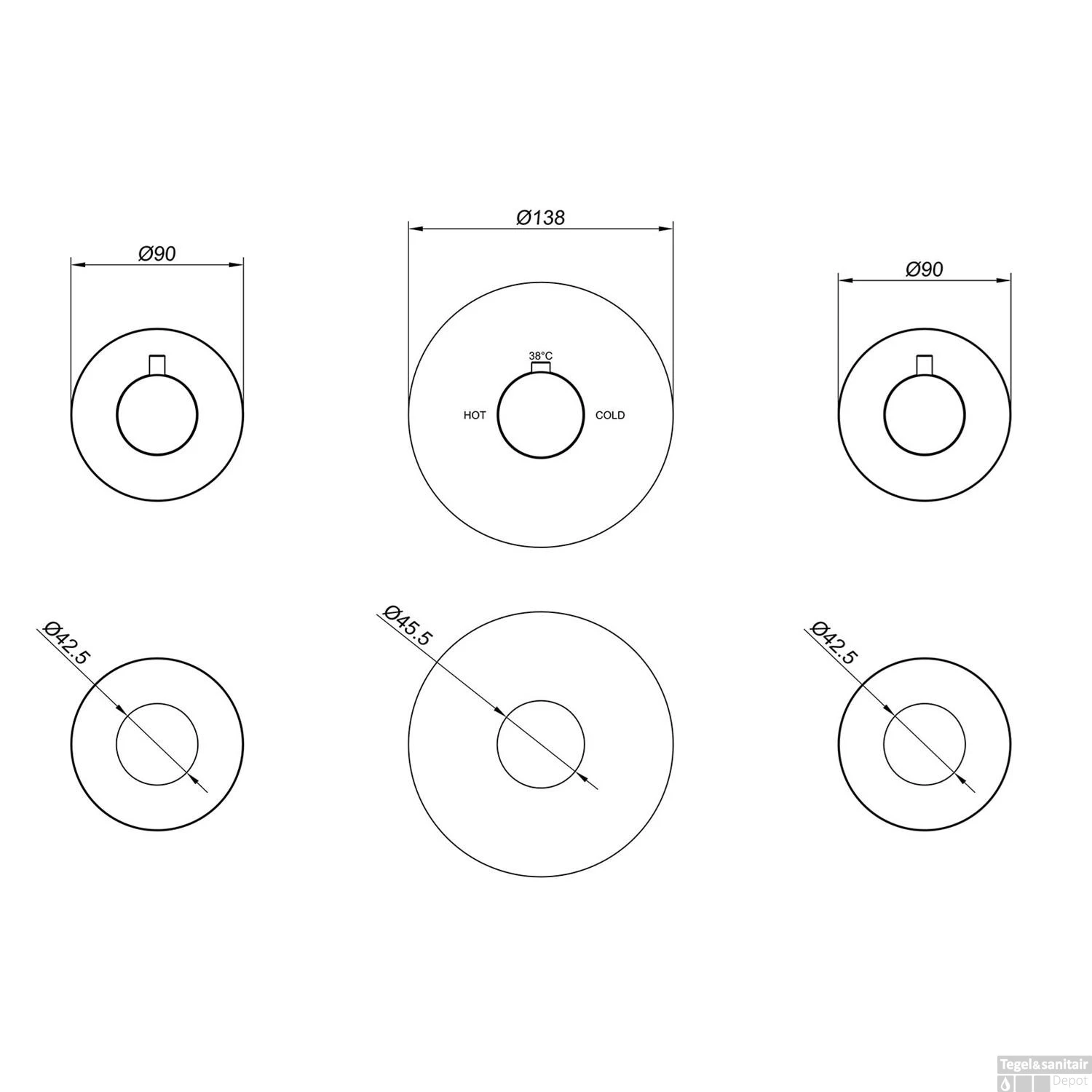 Douchekraan Wiesbaden Dreams Inbouw Met 2 Stopkranen Mat Zwart 4 Douchekraan Wiesbaden Dreams Inbouw Met 2 Stopkranen Mat Zwart - Afbeelding 4