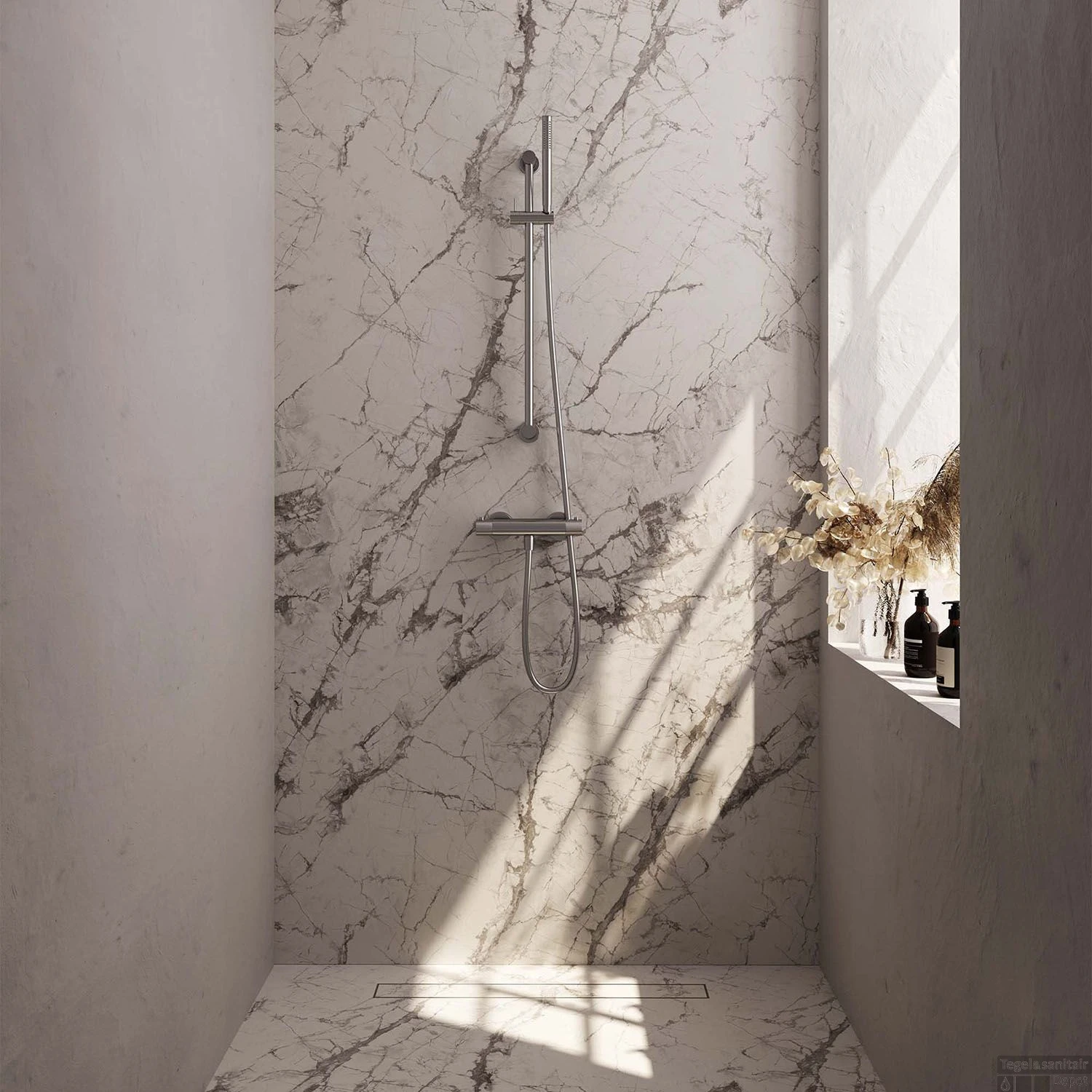 Douchekraanset Brauer Brushed Carving Opbouw Met Glijstang En Staafhanddouche Geborsteld RVS - Afbeelding 2