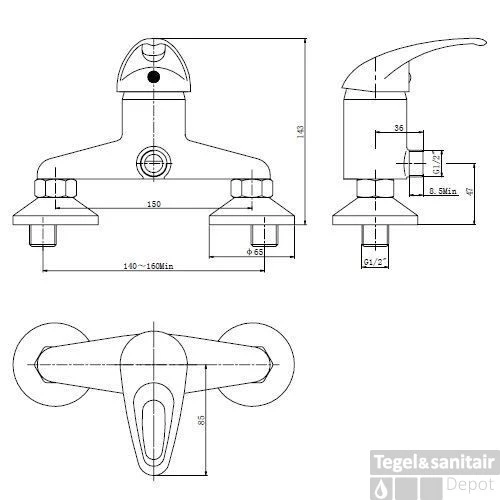 Douchemengkraan Athos Chroom 2 Douchemengkraan Athos Chroom - Afbeelding 2