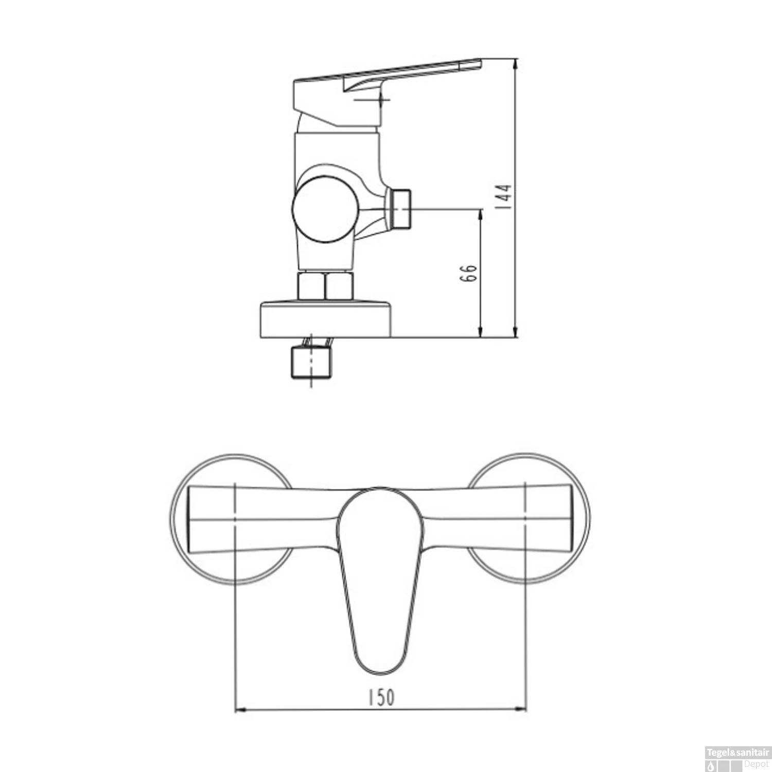 Douchemengkraan Schutte Pico Chroom 2 Douchemengkraan Schutte Pico Chroom - Afbeelding 2