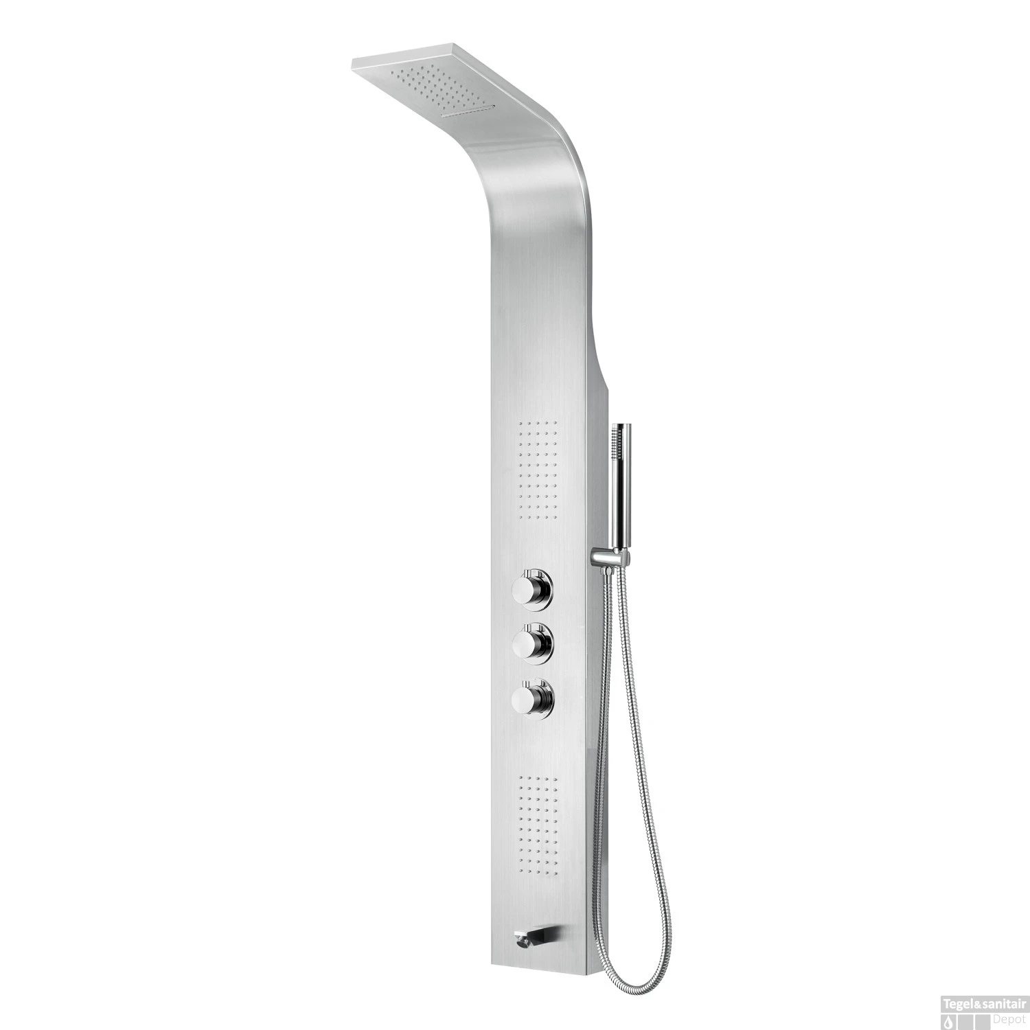 Douchepaneel Boss & Wessing Erie 160x20x7 Cm Mat Chroom 1 Douchepaneel Boss & Wessing Erie 160x20x7 Cm Mat Chroom