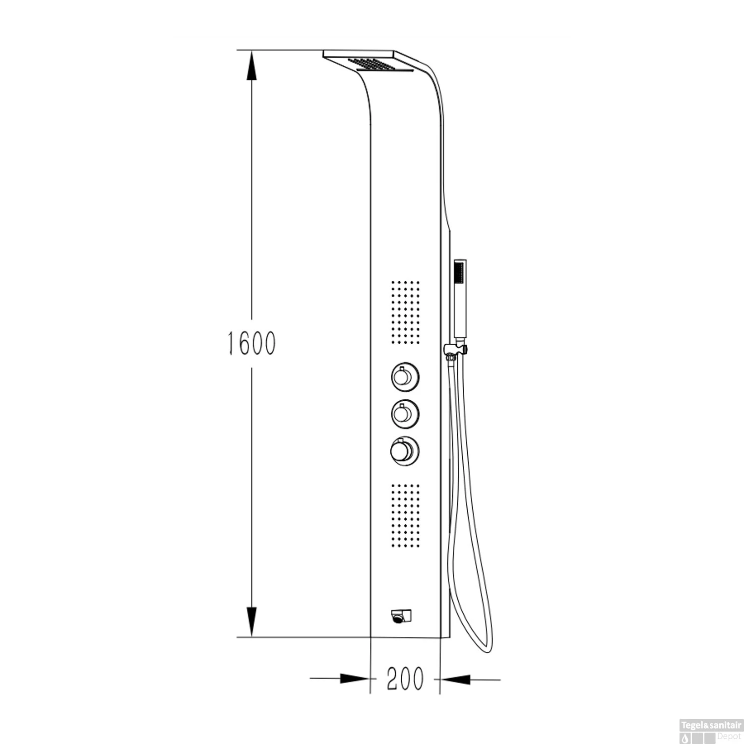 Douchepaneel Boss & Wessing Erie 160x20x7 Cm Wit 6 Douchepaneel Boss & Wessing Erie 160x20x7 Cm Wit - Afbeelding 6