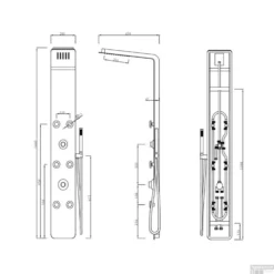 Douchepaneel Lacus Ustica 144x20x4,7 Cm Glanzend Chroom -Baden Luxe Verkoop douchepaneel lcaus ustica glanzend chroom tech