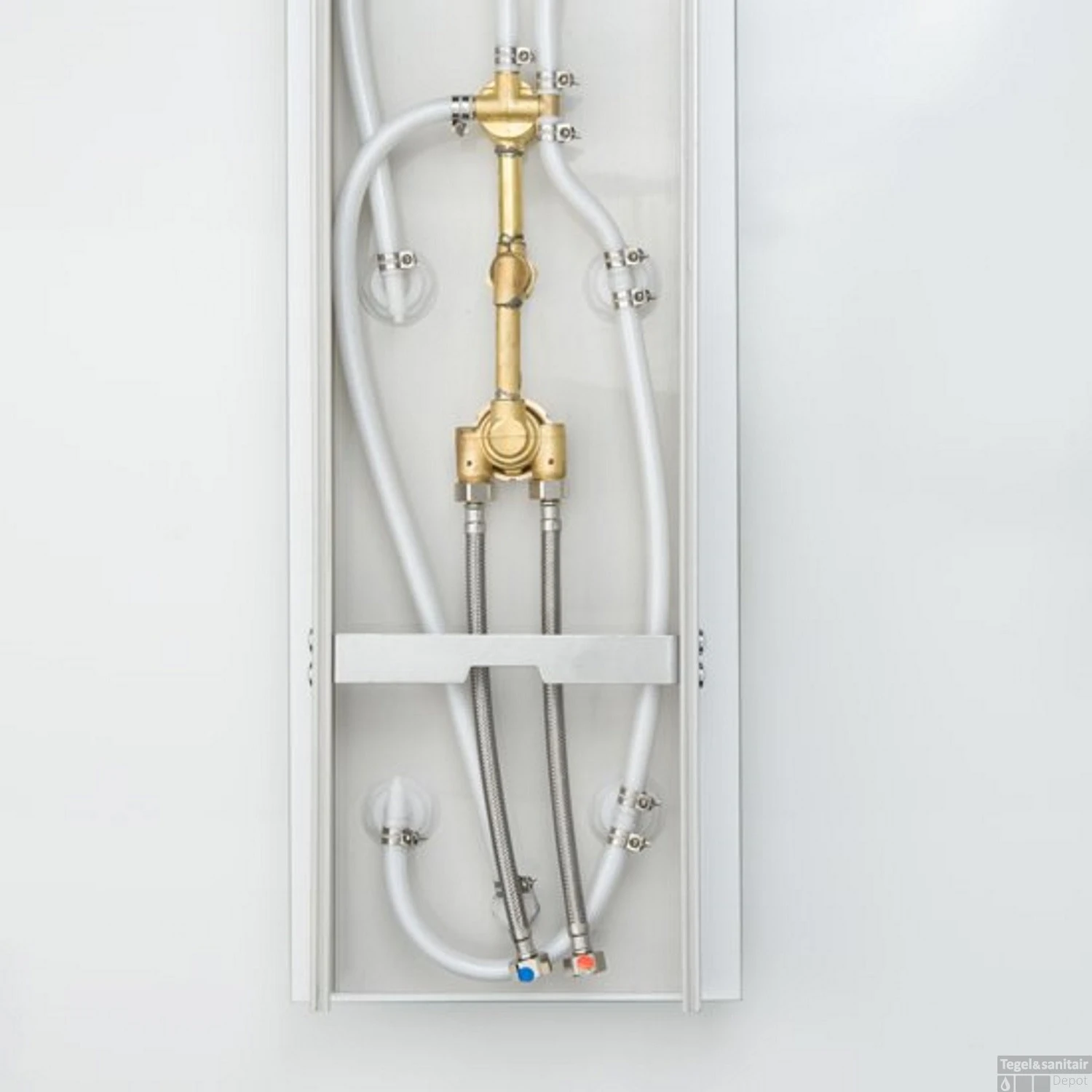 Douchepaneel Schütte Lanzarote Thermostatische Douchekraan En Zes Massagesproeiers Glas Wit 6 Douchepaneel Schütte Lanzarote Thermostatische Douchekraan En Zes Massagesproeiers Glas Wit - Afbeelding 6