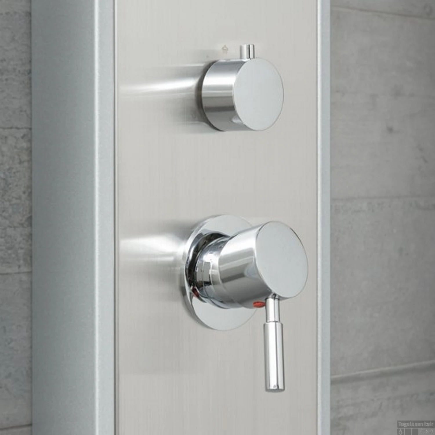 Douchepaneel Schütte Tahiti Met Douchemengkraan En Twee Massagesproeiers RVS 4 Douchepaneel Schütte Tahiti Met Douchemengkraan En Twee Massagesproeiers RVS - Afbeelding 4