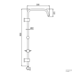 BWS Regendouche | Tondo | Met Zeephouder | 20cm Strotdouche | Chroom | Opbouw (Excl. Mengkraan) -Baden Luxe Verkoop doucheset boss wessing tondo met zeeplegger excl thermostaatkraan tech