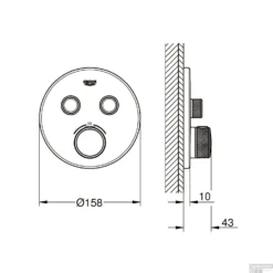 Douchethermostaat Grohe Grohtherm Smartcontrol Afdekset Met Omstel Rond Chroom -Baden Luxe Verkoop douchethermostaat grohe grohtherm smartcontrol afdekset met omstel rond chroom tech
