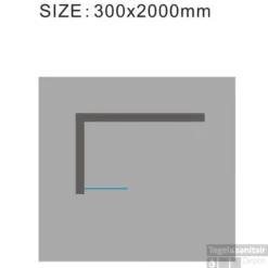 Douchewand Wiesbaden 30x200cm 10mm NANO Coating -Baden Luxe Verkoop douchewand 30x200cm muurprofiel nano antikalk coating technisch bovenaanzicht